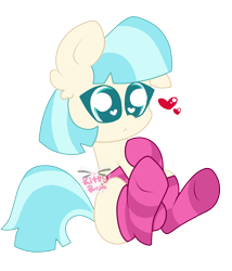 Size: 2976x3472 | Tagged: safe, artist:kittyrosie, imported from derpibooru, coco pommel, earth pony, pony, clothes, cocobetes, cute, female, heart eyes, mare, simple background, socks, solo, striped socks, transparent background, wingding eyes