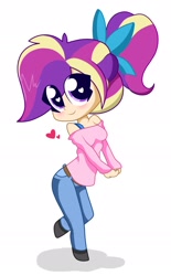 Size: 1276x2052 | Tagged: safe, artist:kittyrosie, imported from derpibooru, princess cadance, human, equestria girls, clothes, cute, cutedance, female, heart eyes, jeans, pants, shirt, solo, wingding eyes