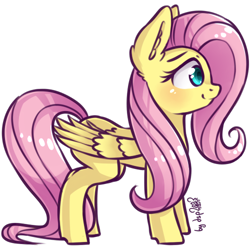 Size: 500x500 | Tagged: safe, artist:dsp2003, imported from derpibooru, part of a set, fluttershy, pegasus, pony, 8 angles of pony collaboration, blushing, female, mare, simple background, transparent background