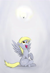 Size: 4464x6448 | Tagged: safe, artist:theravencriss, imported from derpibooru, derpy hooves, pegasus, pony, absurd resolution, female, light bulb, lightbulb, looking up, mare, solo