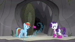 Size: 1920x1080 | Tagged: safe, imported from derpibooru, screencap, rainbow dash, rarity, pony, the end in friend, azurantium, boots, door, glitter boots, shoes