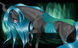 Size: 1092x680 | Tagged: safe, artist:amaryllisdreamer, imported from derpibooru, queen chrysalis, changeling, changeling queen, female, hoers, looking at you, solo