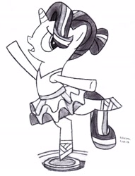 Size: 2369x3107 | Tagged: safe, artist:drchrisman, imported from derpibooru, starlight glimmer, a royal problem, black and white, clothes, glimmerina, grayscale, monochrome, traditional art, tutu