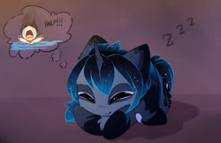 Size: 1280x828 | Tagged: safe, artist:magnaluna, imported from derpibooru, princess celestia, princess luna, alicorn, pony, adorable distress, alternate design, alternate universe, bat wings, chibi, crying, cute, dream, eyes closed, female, flailing, halp, happy, leg fluff, mare, sleeping, thought bubble, zzz