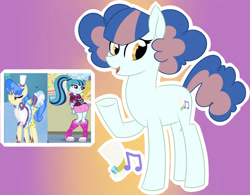 Size: 1205x939 | Tagged: safe, artist:missbramblemele, artist:missmele-madness, imported from derpibooru, sapphire shores, sonata dusk, oc, earth pony, pony, female, lesbian, magical lesbian spawn, mare, offspring, parent:sapphire shores, parent:sonata dusk, parents:sapphirenata, sapphirenata, shipping