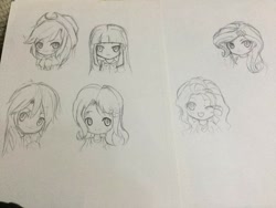 Size: 960x720 | Tagged: safe, imported from derpibooru, applejack, fluttershy, pinkie pie, rainbow dash, rarity, twilight sparkle, human, humanized, mane six, traditional art