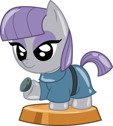 Size: 2803x3141 | Tagged: safe, artist:phucknuckl, imported from derpibooru, part of a set, boulder (pet), maud pie, earth pony, pony, my little pocket ponies, my little pony pocket ponies, boulder (g4), chibi, clothes, cute, dress, female, inkscape, ios game, maudabetes, pocket ponies, simple background, transparent background, vector