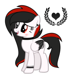 Size: 1981x2089 | Tagged: safe, artist:darbypop1, imported from derpibooru, oc, oc only, oc:black laurel, pegasus, pony, fangs, female, mare, simple background, solo, transparent background, two toned wings