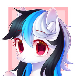 Size: 1500x1500 | Tagged: safe, artist:leafywind, imported from derpibooru, oc, oc only, oc:whale fall, pony, blushing, bust, cute, ear fluff, female, looking at you, mare, portrait, smiling, solo