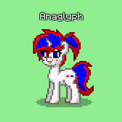 Size: 759x760 | Tagged: safe, imported from derpibooru, oc, oc:anaglyph, pony, unicorn, pony town, :p, cute, heterochromia, silly, tongue out
