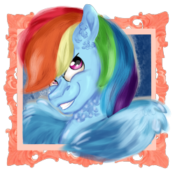 Size: 3000x3000 | Tagged: safe, artist:euspuche, imported from derpibooru, rainbow dash, pony, bust, female, looking at you, portrait, realistic, simple background, smiling, solo, transparent background