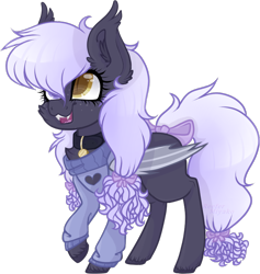Size: 756x797 | Tagged: safe, artist:_spacemonkeyz_, imported from derpibooru, oc, oc only, oc:wine, bat pony, pony, clothes, cute, female, heterochromia, mare, ocbetes, simple background, solo, sweater, transparent background