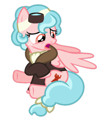 Size: 552x636 | Tagged: safe, artist:ivuiadopts, artist:thefanficfanpony, derpibooru exclusive, imported from derpibooru, cozy glow, pegasus, pony, season 8, spoiler:s08, base used, clothes, female, goggles, jacket, mare, older, older cozy glow, open mouth, scarf, simple background, sitting, solo, this didn't age well, transparent background