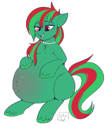 Size: 765x900 | Tagged: safe, artist:lulubell, imported from derpibooru, oc, oc only, oc:sony, pony, belly, belly blush, big belly, jewelry, necklace, pregnant, simple background, solo, transparent background