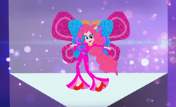 Size: 1374x835 | Tagged: safe, artist:selenaede, artist:user15432, imported from derpibooru, pinkie pie, fairy, human, equestria girls, base used, clothes, crossover, ear piercing, earring, fairy wings, fairyized, flower, hasbro, hasbro studios, high heels, humanized, jewelry, necklace, onyrix, piercing, ponied up, rainbow s.r.l, shoes, smiling, solo, transformation, winged humanization, wings, winx club, winxified, world of winx