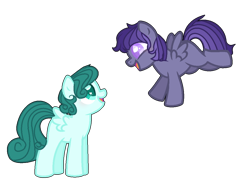 Size: 1024x775 | Tagged: safe, artist:sweets-macarons, imported from derpibooru, oc, oc only, oc:hummingbird, oc:hurricane, duo, magical lesbian spawn, offspring, parent:fluttershy, parent:rainbow dash, parent:spitfire, parent:thunderlane, parents:flutterfire, parents:thunderdash, simple background, transparent background