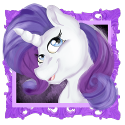 Size: 3000x3000 | Tagged: safe, artist:euspuche, imported from derpibooru, rarity, pony, unicorn, bust, looking at you, portrait, pose, smiling