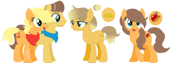 Size: 1087x402 | Tagged: safe, artist:joystick12, imported from derpibooru, applejack, caramel, carajack, family, female, male, offspring, parent:applejack, parent:caramel, parents:carajack, shipping, simple background, straight, transparent background