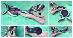 Size: 1024x546 | Tagged: safe, artist:equinepalette, imported from derpibooru, starlight glimmer, pony, seapony (g4), beanie (plushie), female, irl, photo, plushie, prone, seaponified, seapony starlight glimmer, solo, species swap