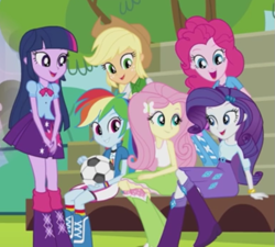 Size: 613x552 | Tagged: safe, imported from derpibooru, screencap, applejack, fluttershy, pinkie pie, rainbow dash, rarity, twilight sparkle, alicorn, equestria girls, equestria girls (movie), cropped, female, group, humane five, humane six, mane six, twilight sparkle (alicorn)