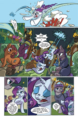 Size: 1024x1583 | Tagged: safe, artist:leavingcrow, imported from derpibooru, maud pie, rarity, oc, earth pony, pony, unicorn, comic:gemmed rarity, chest, comic, train
