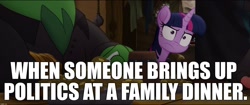 Size: 1920x808 | Tagged: safe, edit, edited screencap, editor:useraccount, imported from derpibooru, screencap, twilight sparkle, alicorn, my little pony: the movie, angry, image macro, meme, politics, twilight sparkle (alicorn)