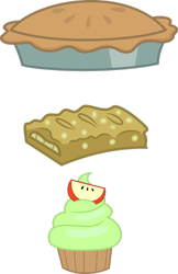 Size: 719x1112 | Tagged: artist needed, safe, imported from derpibooru, apple, apple fritter (food), apple pie, cupcake, food, no pony, pie, simple background, transparent background, vector