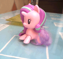 Size: 300x282 | Tagged: safe, imported from derpibooru, starlight glimmer, pony, unicorn, animated, cute, cutie mark crew, female, gif, glim glam, glimmerbetes, irl, it's coming right at us, magical horse, majestic as fuck, mare, mcdonald's, mcdonald's happy meal toys, nightmare fuel, photo, slow motion, toy