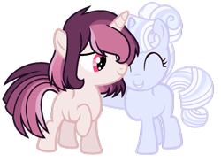 Size: 1024x751 | Tagged: safe, artist:amberclarity, imported from derpibooru, oc, oc only, oc:circe, oc:clarissa crystal, pony, unicorn, female, filly, simple background, transparent background