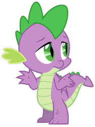 Size: 2347x3119 | Tagged: safe, artist:sketchmcreations, imported from derpibooru, spike, dragon, yakity-sax, male, shrug, simple background, solo, transparent background, vector, winged spike, wings