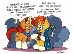 Size: 2171x1613 | Tagged: safe, artist:bobthedalek, imported from derpibooru, fluttershy, stellar flare, sunburst, twilight sparkle, pony, unicorn, alcohol, apple juice, cape, champagne, cloak, clothes, coat markings, female, glasses, glowing horn, juice, magic, male, mare, mother and son, party, silhouette, simple background, socks (coat marking), socks (coat markings), stallion, stellar flare is not amused, telekinesis, unamused, vase, white background, wine