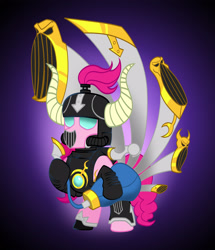 Size: 2305x2681 | Tagged: safe, artist:athos01, imported from derpibooru, pinkie pie, pony, yakity-sax, crossover, female, noise marine, solo, warhammer (game), warhammer 40k, yovidaphone