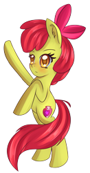 Size: 1011x1931 | Tagged: safe, artist:brok-enwings, imported from derpibooru, apple bloom, earth pony, pony, female, filly, rearing, simple background, solo, transparent background