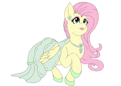 Size: 4093x2894 | Tagged: safe, artist:greed, imported from derpibooru, fluttershy, bride, clothes, colored, digital art, dress, happy, lipstick, makeup, smiling, wedding dress