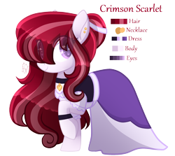 Size: 2169x1936 | Tagged: safe, artist:sugaryicecreammlp, imported from derpibooru, oc, oc only, oc:crimson scarlet, earth pony, pony, clothes, dress, female, mare, reference sheet, simple background, solo, transparent background