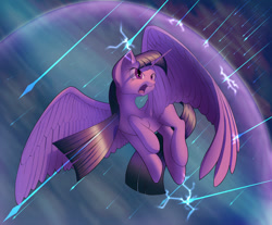 Size: 1024x846 | Tagged: safe, artist:stratodraw, imported from derpibooru, twilight sparkle, twilight sparkle (alicorn), alicorn, pony, female, mare, missing cutie mark, shield, solo