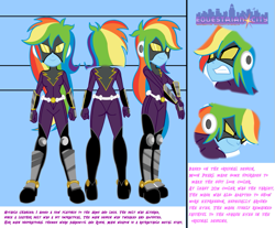 Size: 809x670 | Tagged: safe, artist:succubi samus, imported from derpibooru, rainbow dash, equestria girls, alternate universe, clothes, costume, crystal prep shadowbolts, daredevil, equestrian city, link in description, mask, preview, shadowbolts, shadowbolts costume, sheet, striker, superhero