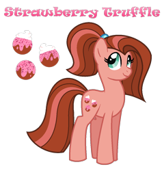 Size: 1022x1080 | Tagged: safe, artist:andy-hazards, artist:hazardous-andy, imported from derpibooru, oc, oc only, oc:strawberry truffle, earth pony, pony, base used, female, mare, offspring, parent:cheese sandwich, parent:pinkie pie, parents:cheesepie, ponytail, simple background, solo, transparent background