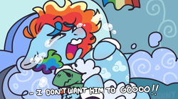 Size: 850x475 | Tagged: safe, artist:scenesonic, imported from derpibooru, rainbow dash, tank, pegasus, pony, tanks for the memories, bed, crying, dialogue, duo, eyes closed, female, floppy ears, mare, rainbow dash's house, scene interpretation