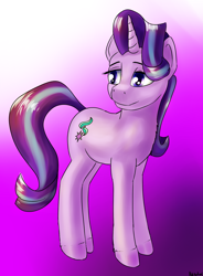 Size: 1400x1900 | Tagged: safe, artist:dukevonkessel, deleted from derpibooru, imported from derpibooru, starlight glimmer, pony, unicorn, female, horn, looking back, mare, solo