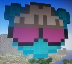 Size: 461x412 | Tagged: safe, artist:theanimefanz, imported from derpibooru, photo finish, minecraft, minecraft pixel art, pixel art