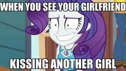 Size: 1920x1080 | Tagged: safe, edit, edited screencap, imported from derpibooru, screencap, rarity, equestria girls, equestria girls series, rollercoaster of friendship, clothes, faic, female, geode of shielding, image macro, jacket, jealous, lesbian, meme, shipping war