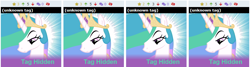 Size: 882x238 | Tagged: safe, imported from derpibooru, princess celestia, derpibooru, exploitable meme, juxtaposition, juxtaposition fail, meme, meta, unknown tag