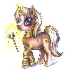 Size: 693x734 | Tagged: safe, artist:everybodykicksasuke, imported from derpibooru, pony, jewelry, marik ishtar, millennium rod, ponified, simple background, the winged dragon of ra, white background, yu-gi-oh!