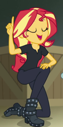 Size: 356x718 | Tagged: safe, imported from derpibooru, screencap, sunset shimmer, all the world's off stage, equestria girls, equestria girls series, all the world's off stage: twilight sparkle, cropped, director shimmer, female