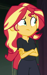 Size: 434x684 | Tagged: safe, imported from derpibooru, screencap, sunset shimmer, all the world's off stage, equestria girls, equestria girls series, cropped, director shimmer, female, solo