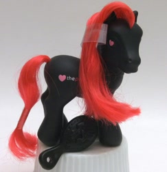 Size: 779x800 | Tagged: safe, imported from derpibooru, earth pony, pony, 2005, brush, g3, irl, photo, pony project, pony project black, toy