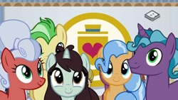 Size: 1024x576 | Tagged: safe, imported from derpibooru, screencap, dusty swift, fat stacks, saturn (character), silver waves, sprout greenhoof, earth pony, pegasus, pony, unicorn, friendship university, background pony, boomerang (tv channel), cute, female, las pegasus resident, male, mare, saturn (g4), stallion