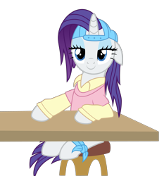 Size: 4654x5000 | Tagged: safe, artist:paganmuffin, imported from derpibooru, rarity, pony, unicorn, friendship university, absurd resolution, alternate hairstyle, backwards ballcap, baseball cap, bedroom eyes, cap, clothes, eyeshadow, female, hat, makeup, mare, plainity, simple background, smiling, solo, transparent background, vector