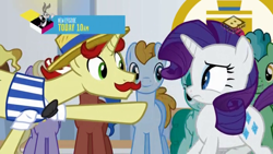 Size: 1024x576 | Tagged: safe, imported from derpibooru, screencap, fast break, final countdown, flam, opulence, rarity, spring melody, sprinkle medley, sweet buzz, pony, friendship university, background pony, boomerang (tv channel), las pegasus resident